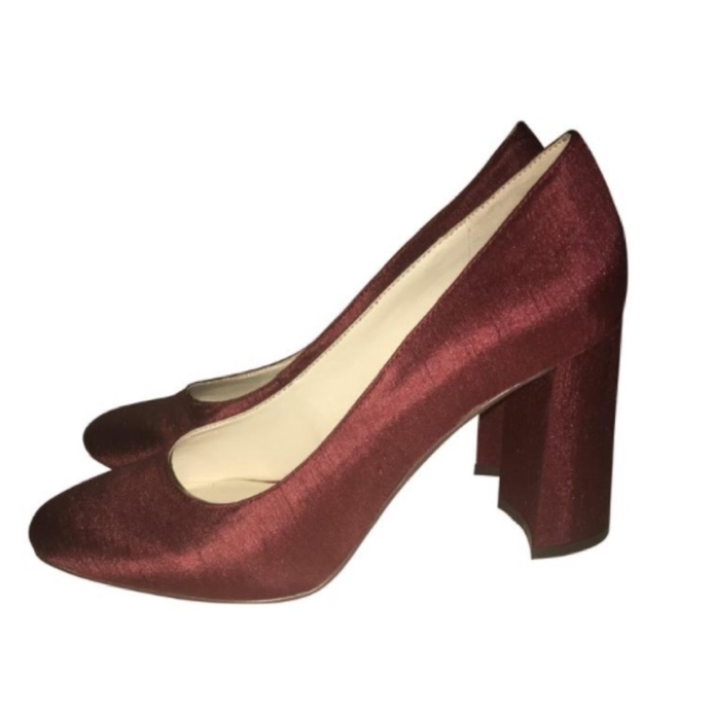 Nine West burgundy chunky heels